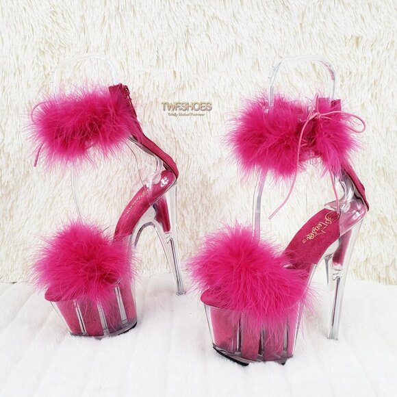 Hot Pink Furry Marabou Feather 7